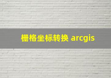 栅格坐标转换 arcgis